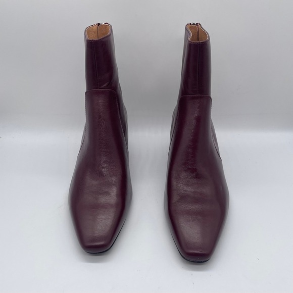 NEW Madewell The Dimes Kitten Heel Boots Women 9 Burgundy Deep Merlot Leather - Picture 3 of 7
